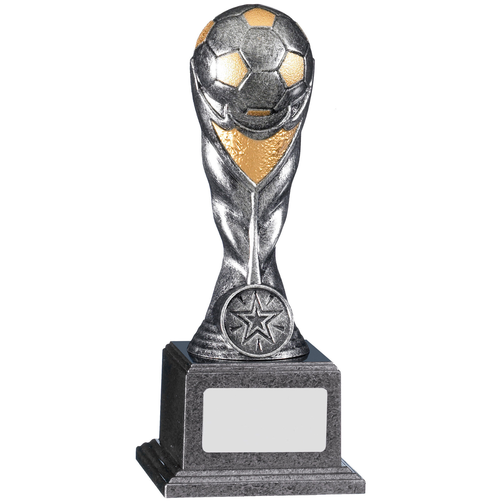 Antique Silver Football Trophy with Star Base