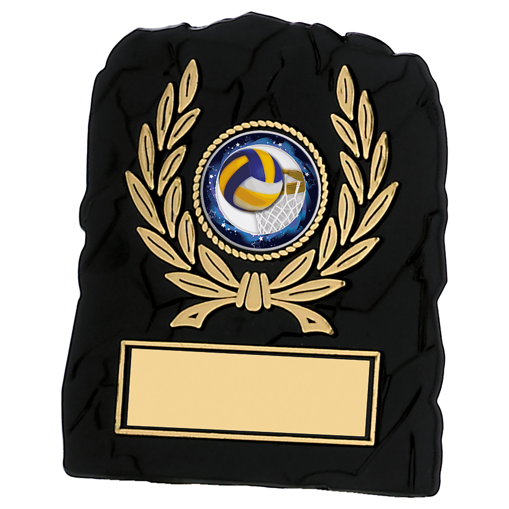 3.75" BLACK AND GOLD ACRYLIC PLAQUE