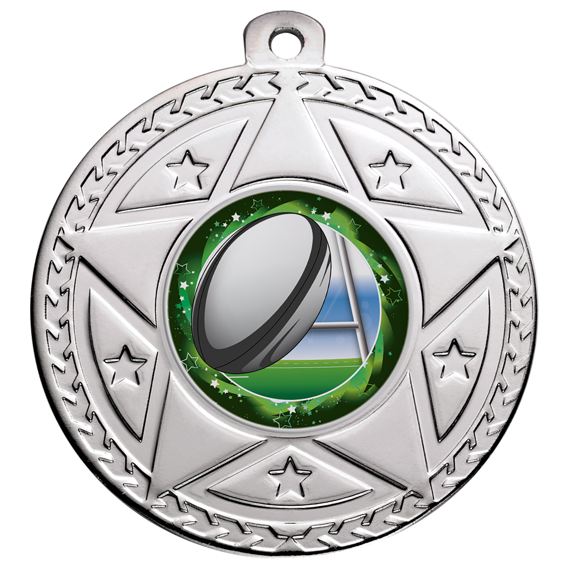 50MM STAR MEDAL SILVER