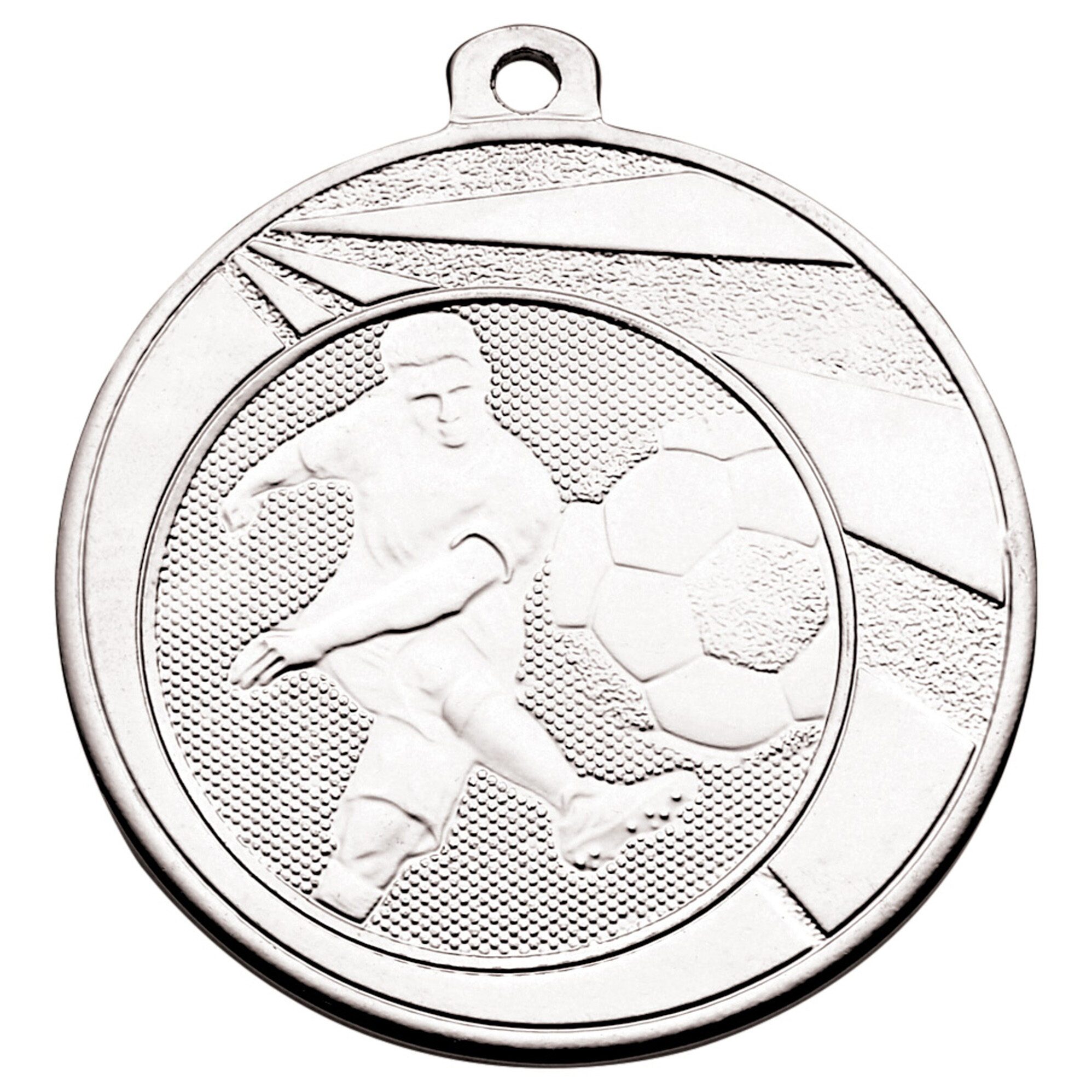 50MM SILVER FOOTBALL MEDAL
