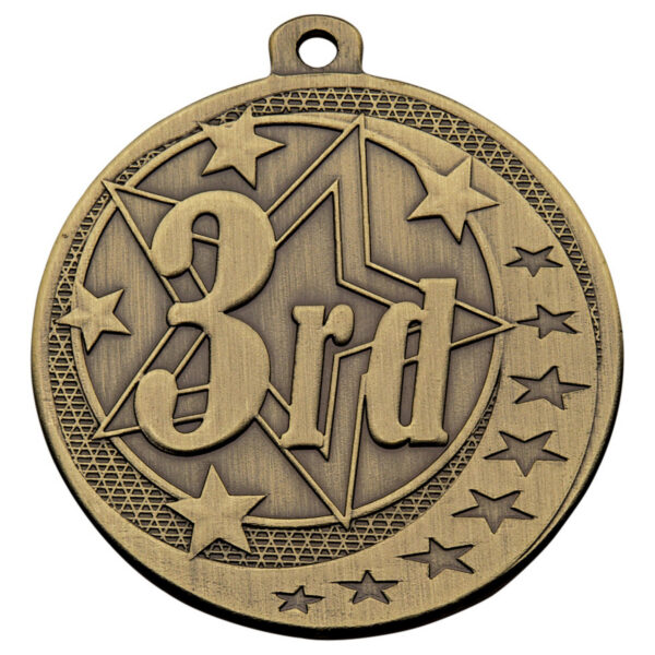 50MM 3RD MEDAL ANTIQUE GOLD