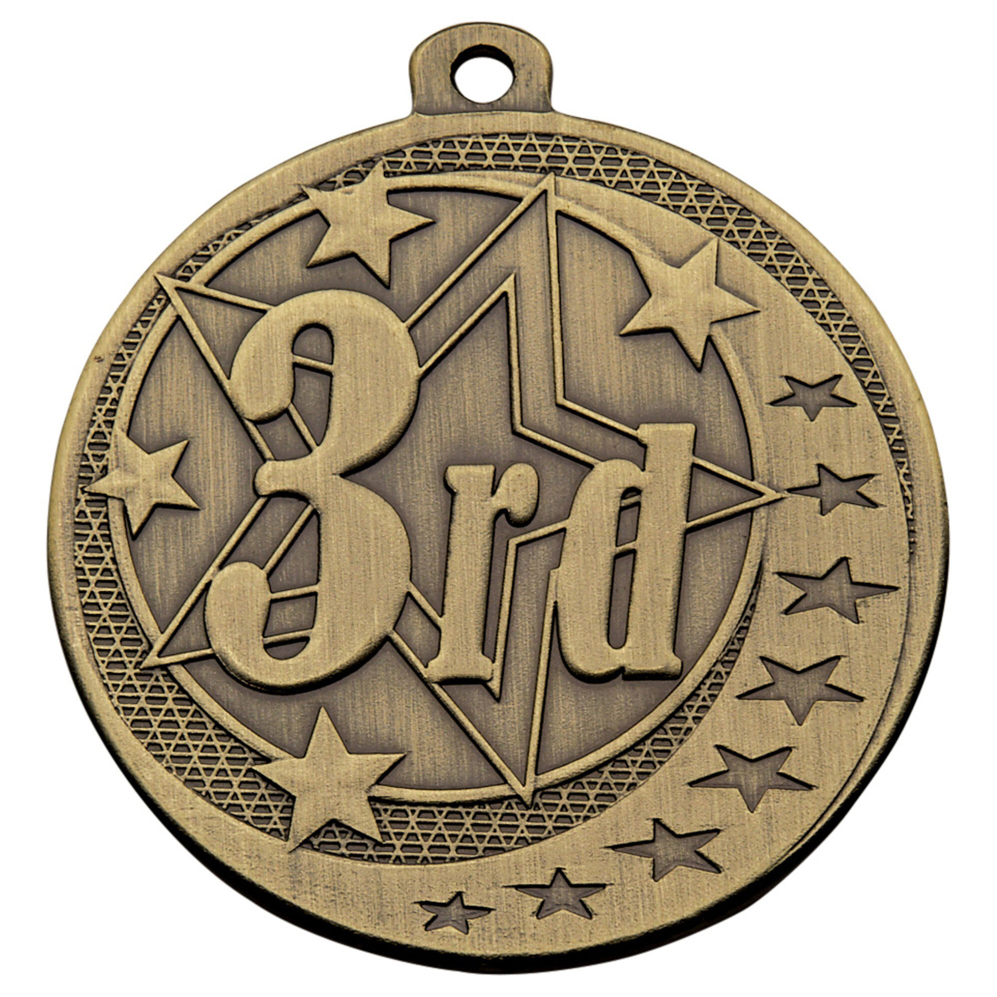 50MM 3RD MEDAL ANTIQUE GOLD