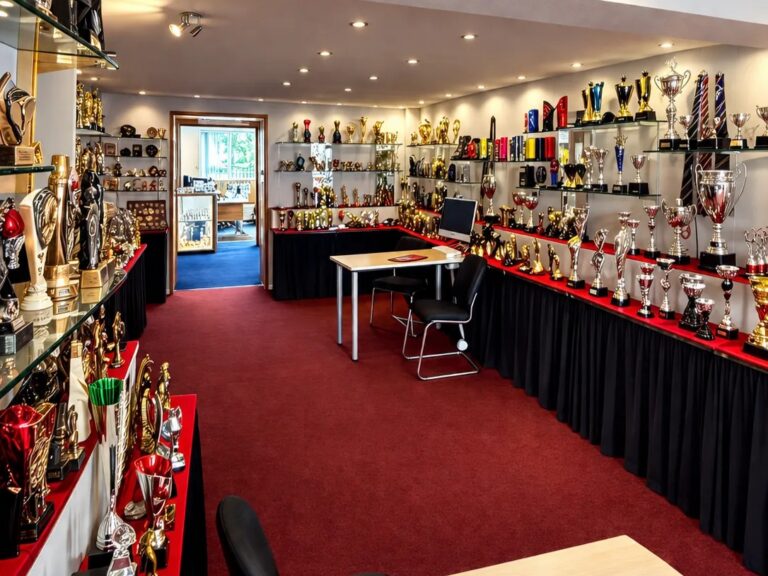 Awards inside the TrophyMan Southampton showroom